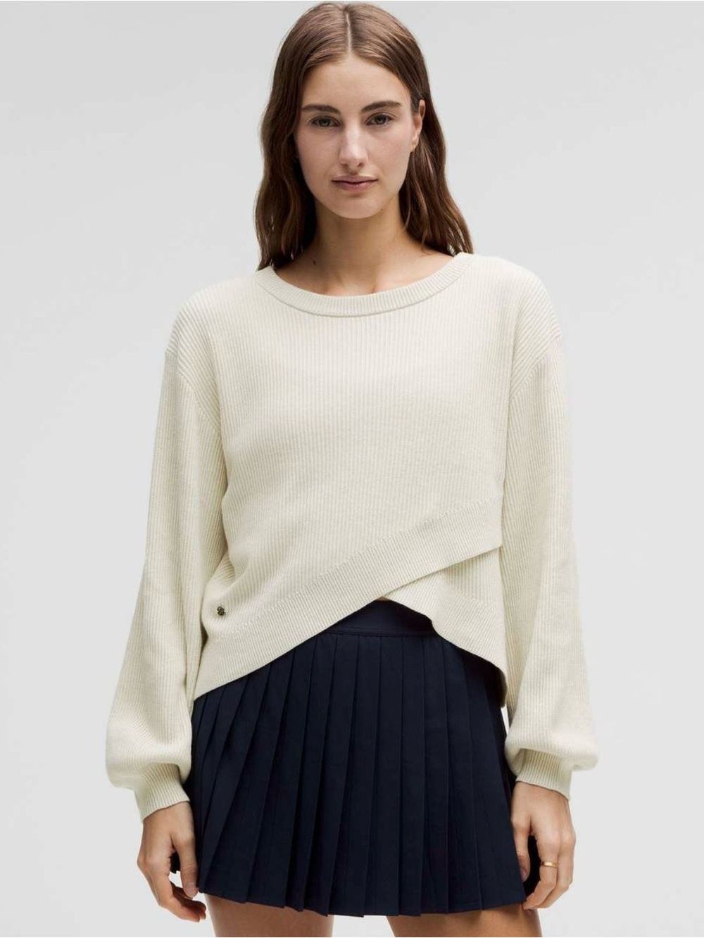 Lululemon Reversible Crossover Cashmere Blend Sweater Size 8